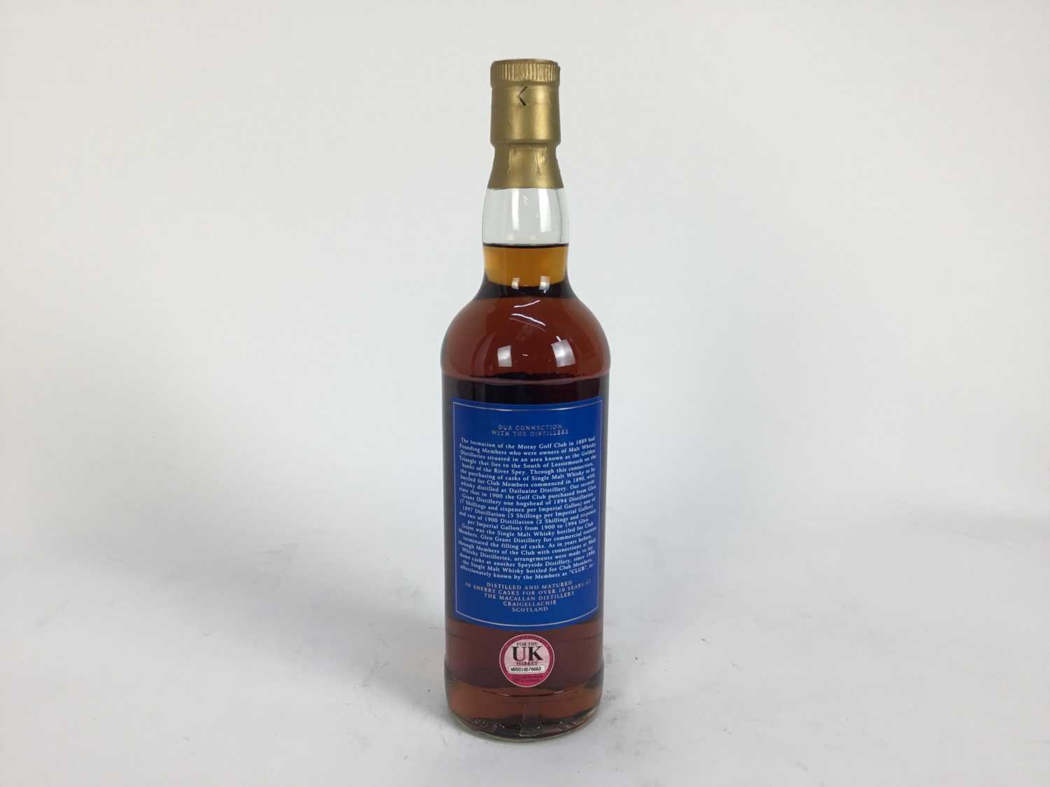 One bottle of Moray Golf Club 1889 single Speyside Malt Scotch Whisky, 10 years old, 70cl. - Image 4 of 4