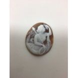 Good quality 19th century Italian carved shell cameo depicting Ariadne, wife of Dionysus the Greek g