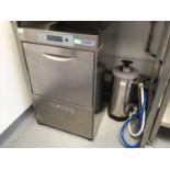 A Classeq D400DOU stainless steel glass washer, with water softener, cable and plug