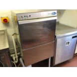 A Classeq Hydro 750 stainless steel dishwasher, with water softener
