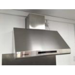 An Adela stainless steel fume canopy, cable and plug, 900 mm x 630 mm