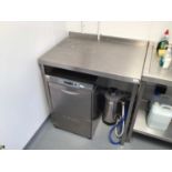 A wall standing stainless steel preparation bench, 900 mm