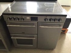 A Belling Bel Farmhouse 90E Silver finish electric cooker, with five rings, grill and two ovens, 900