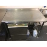 A stainless steel wall mounted preparation bench, 1200 mm