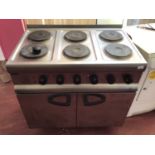 Lincat Stainless steel electric cooker with six boiling rings and double door oven