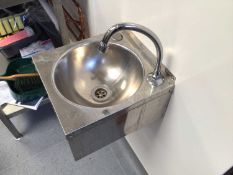 A Mechline BA Six stainless steel wash hand basin with mixer tap
