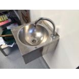 A Mechline BA Six stainless steel wash hand basin with mixer tap