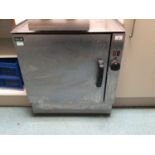 A Lincat stainless steel single door oven, cable and plug