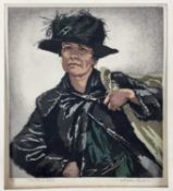 Arthur Rigden Read (1879-1955) print - ‘The lady in black’, 18/50, signed, unframed