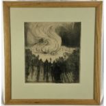 Louis Thomson (1883-1962) pair of signed lithographs - ‘A Peace Bonfire’ 29cm x 32cm and ‘An Open Ai