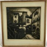 Two twentieth century Italian limited edition prints, indistinctly signed - Piazza San Pelegrino Vit