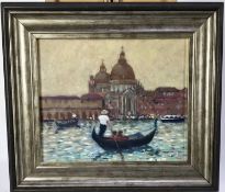 David Baxter (b.1942) oil on board - The Grand Canal Venice, signed, 24cm x 29cm, framed