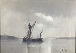 Victor ‘Vic’ William Ellis RSMA oil on canvas - Key Reach, River Roach, signed, 34cm x 24cm, framed