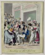 Early 19th century satirical engraving - Theatrical Pleasures 'Feasting in the saloon', London pub.