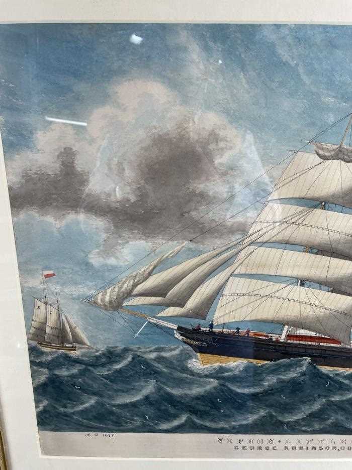 E. L. Greaves, 19th century, watercolour - Niphon of Littlehampton at sea, George Robinson, Commande - Image 6 of 13