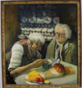 Norman Coker, contemporary, oil on canvas - Ben and Annie, signed, inscribed verso, 100cm x 90cm, fr
