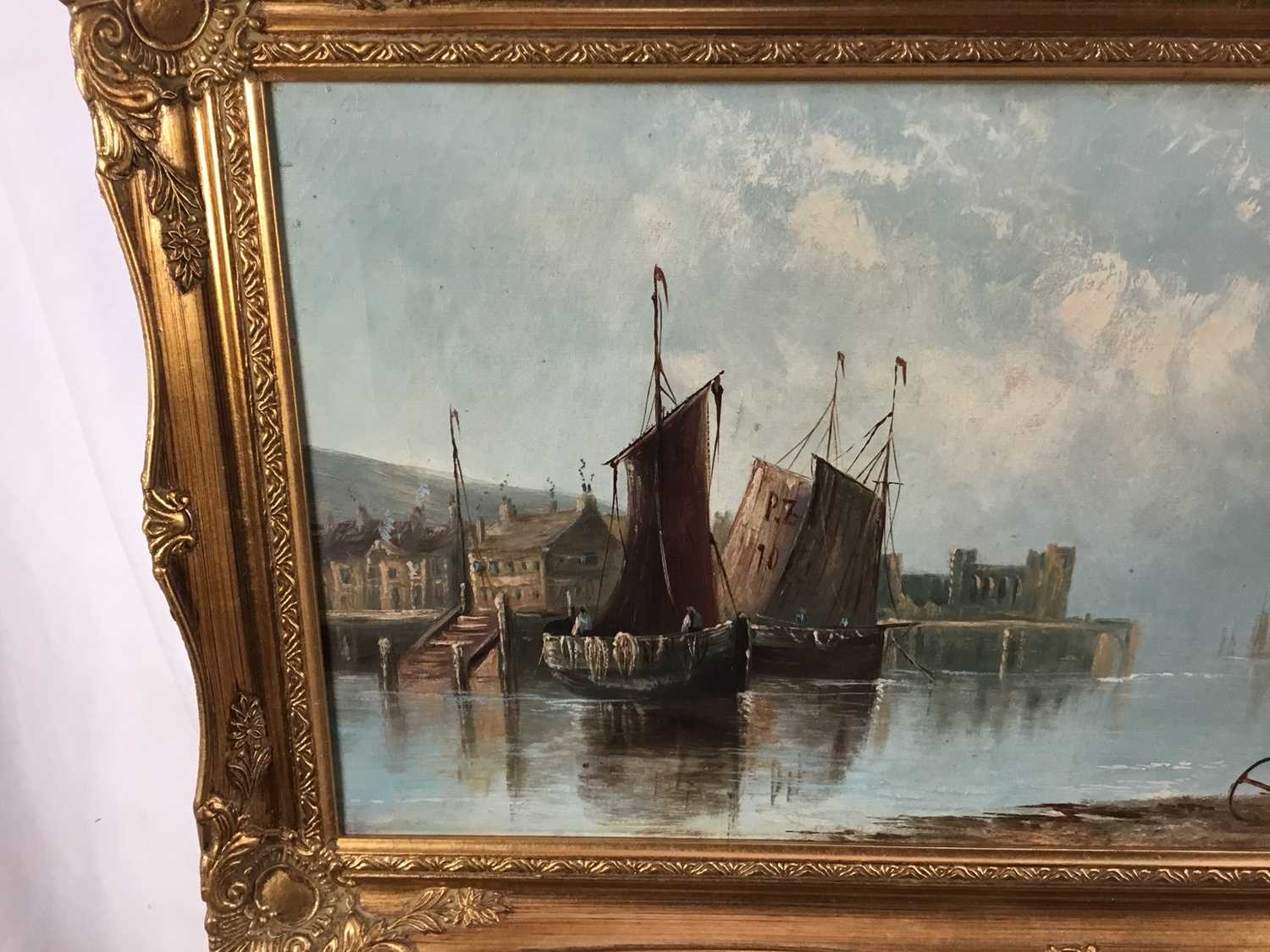 John Bale (1834-1913), three harbour scenes, oil on canvas in gilt frames - Image 13 of 14