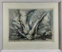 Adrian Hill, mixed media - trees, signed, 52cm x 39cm in glazed frame