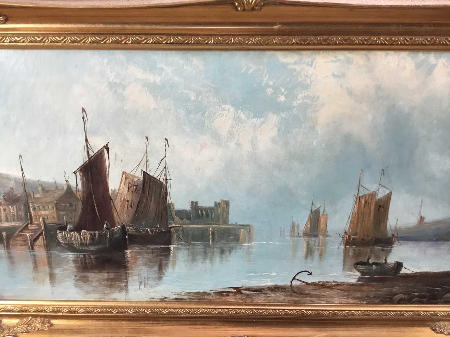 John Bale (1834-1913), three harbour scenes, oil on canvas in gilt frames - Image 12 of 14