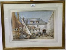 The Rev. Sir Hubert James Medlycott, Bt. (1841-1920) watercolour - A Corner in Genoa Harbour, signed