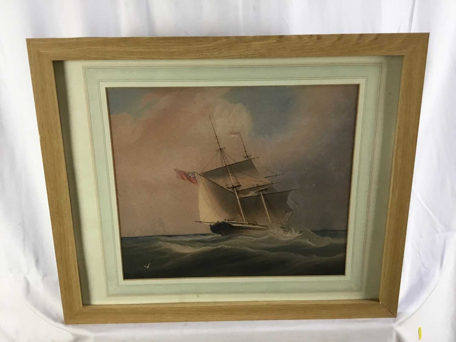 19th century English School watercolour of a ship in a storm, circa 1900, signed verso, 31cm x 37cm, - Image 5 of 5