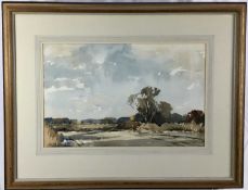 Edward Wesson (1910-83) watercolour - landscape, 50cm x 32cm, mounted in glazed frame