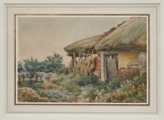 William Fraser Garden (1856-1921), watercolour - Cottage Garden, apparently unsigned, 17.5cm x 26cm,