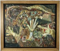 Vincent Bennett (1910-1993) oil on board - 'The Conspirators', titled verso, 60cm x 50cm