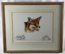 A. Seward, signed limited edition print - Foxes, 63/300, in glazed frame