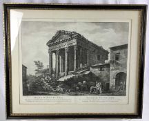 Three 18th century architectural engravings Temple of Pola, Arch of Septimus Severus and Piazza Navo
