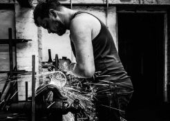 Jayne Odell black and white photographic print, 'At the forge', 100cm x 71cm