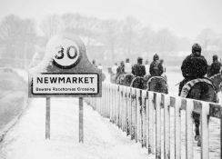 Jayne Odell black and white photographic print, 'Newmarket in snow', 60cm x 43cm