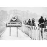 Jayne Odell black and white photographic print, 'Newmarket in snow', 60cm x 43cm