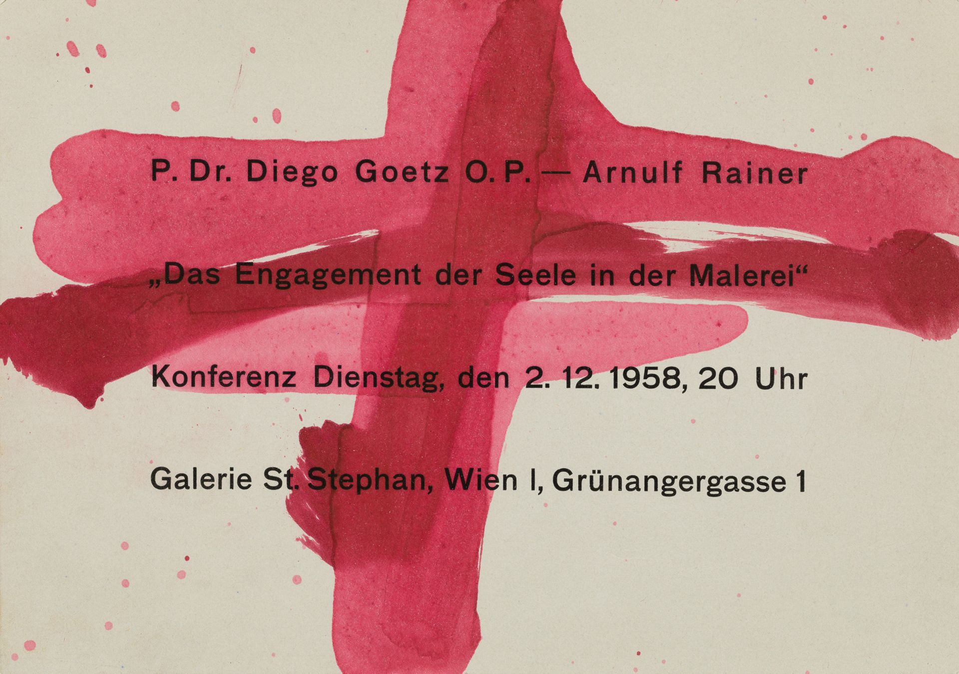 Arnulf Rainer, Ohne Titel (ein Ausstellungsplakat Secession und eine Einladung Galerie St. Stephan) - Bild 2 aus 2