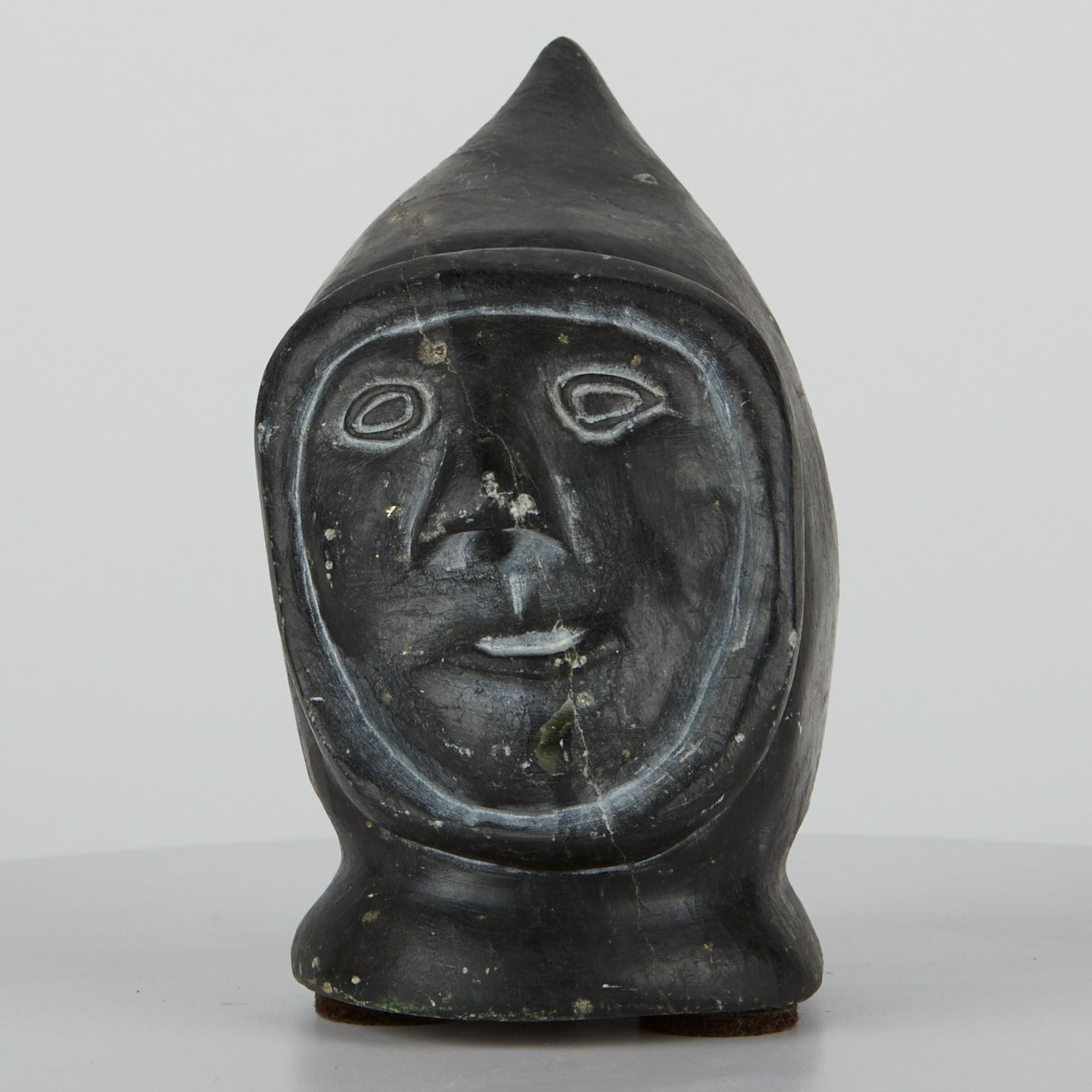 Inuit Stone Carving Head in Parka - Bild 2 aus 6