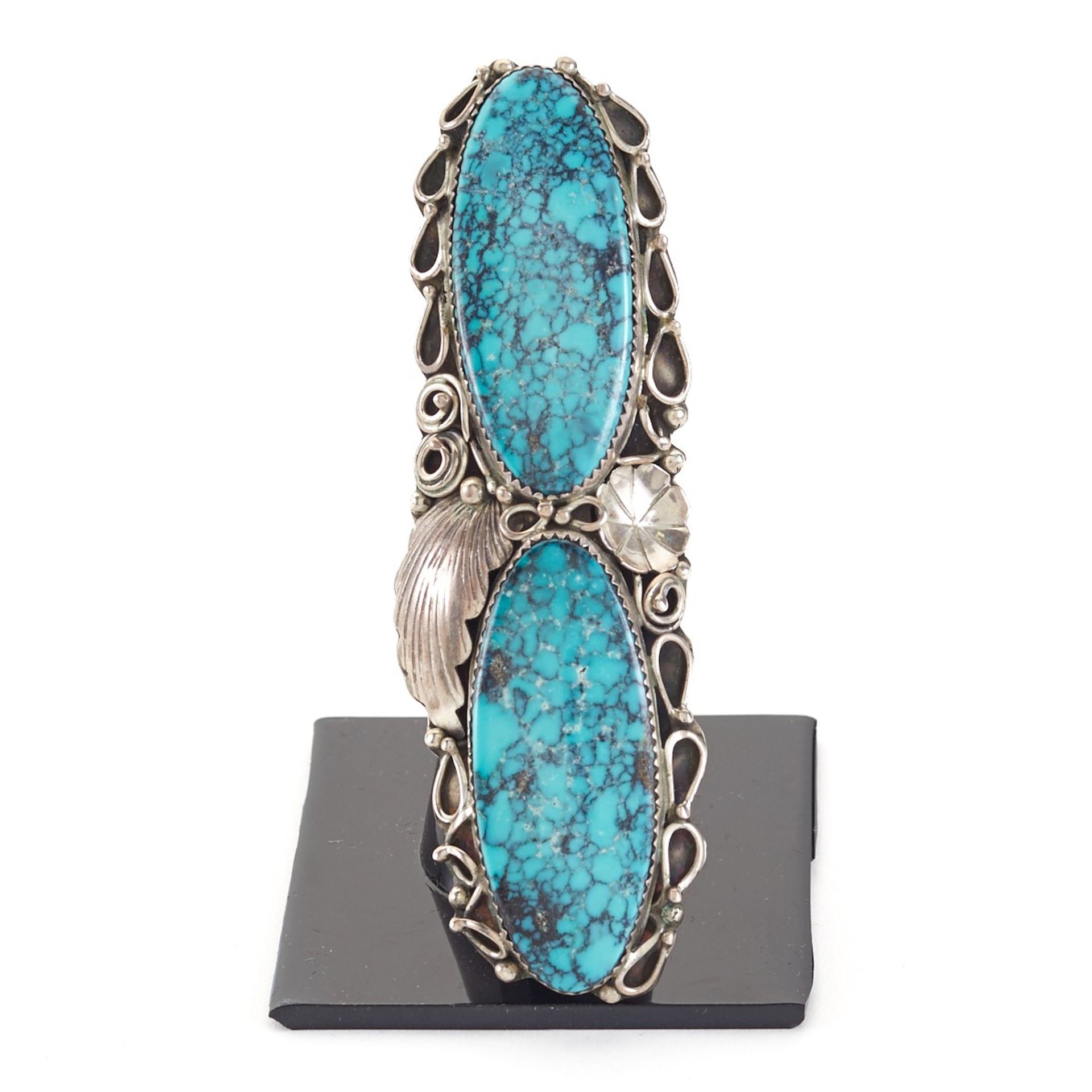 Massive Navajo Silver Turquoise Ring - Bild 2 aus 4