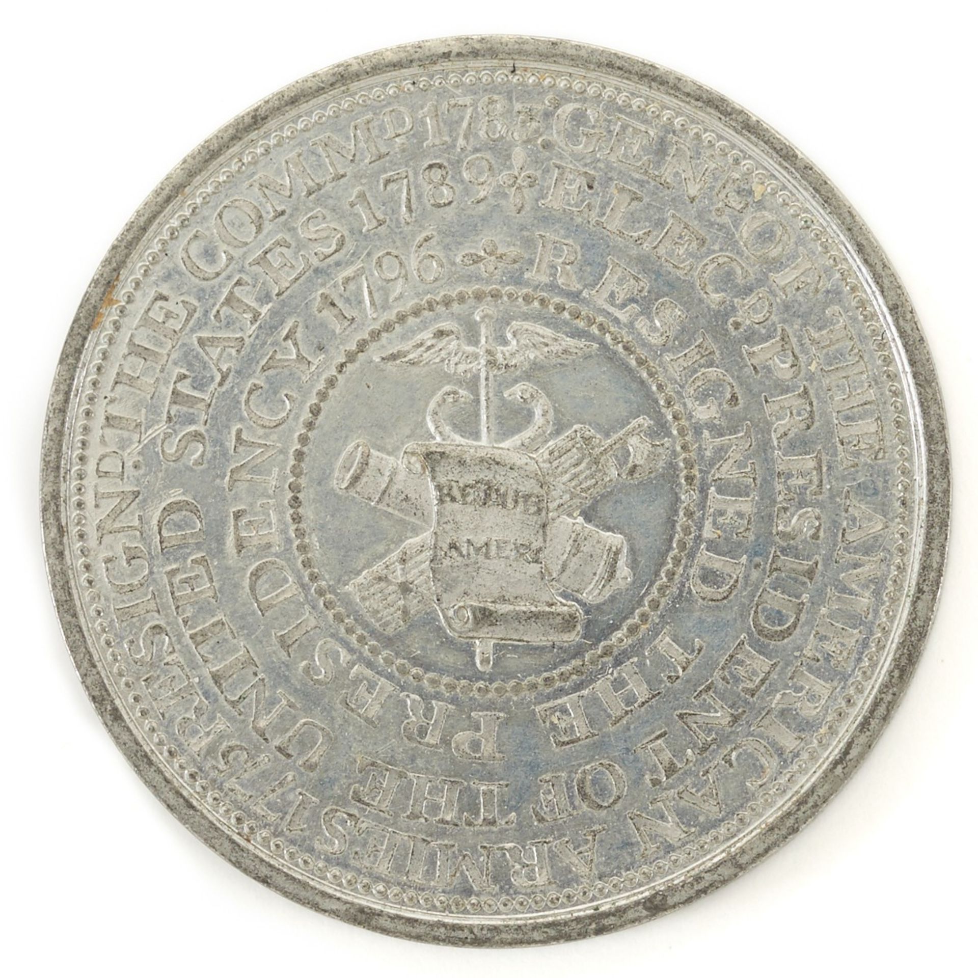 Washington Republic American Funeral Token 1800 - Image 2 of 2