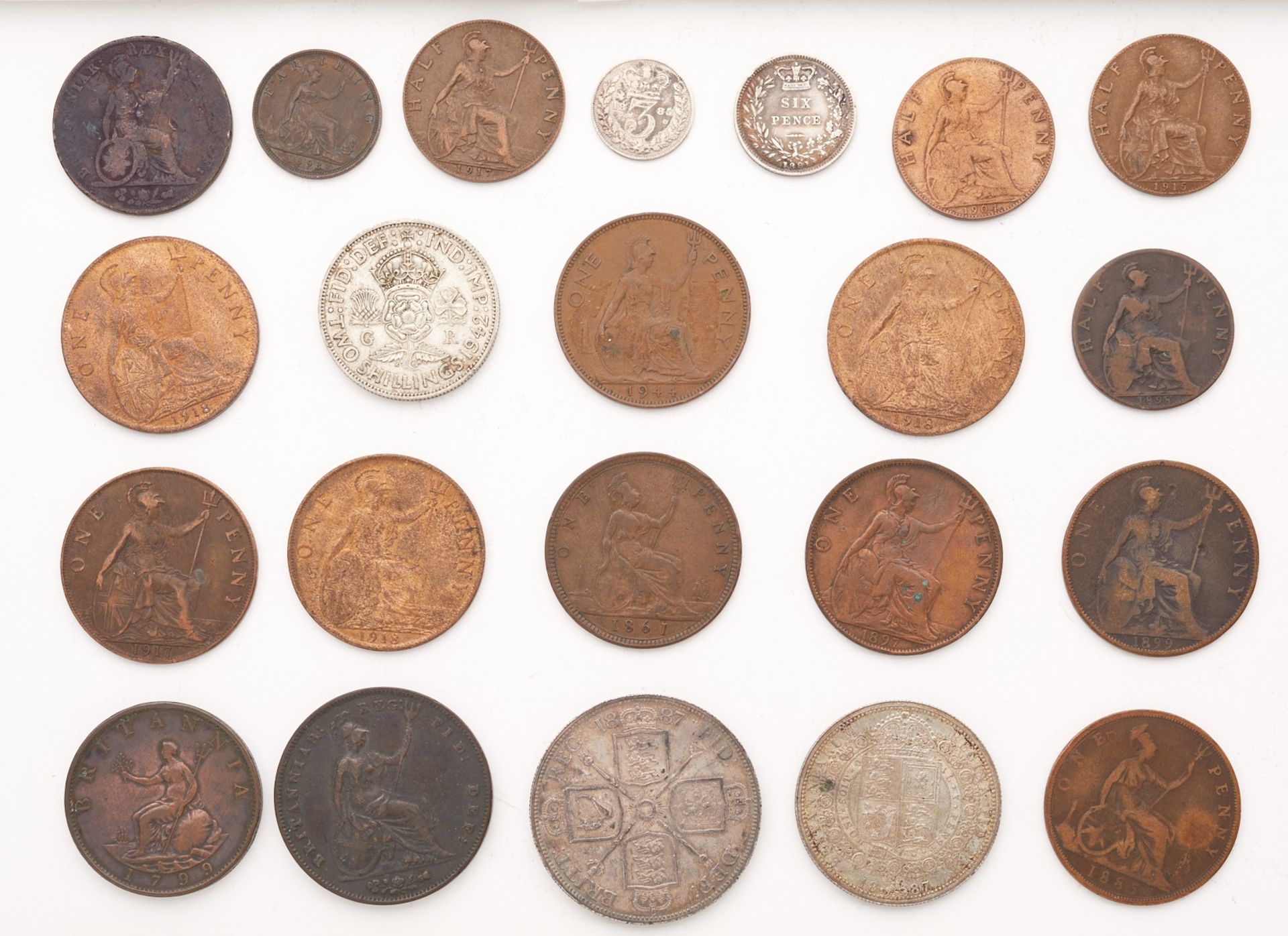 Grp: 22 English Coins 19th-20th c. - Image 2 of 2