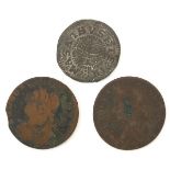 Grp: 3 1652 Pine Tree Shilling and 2 Tokens 1787