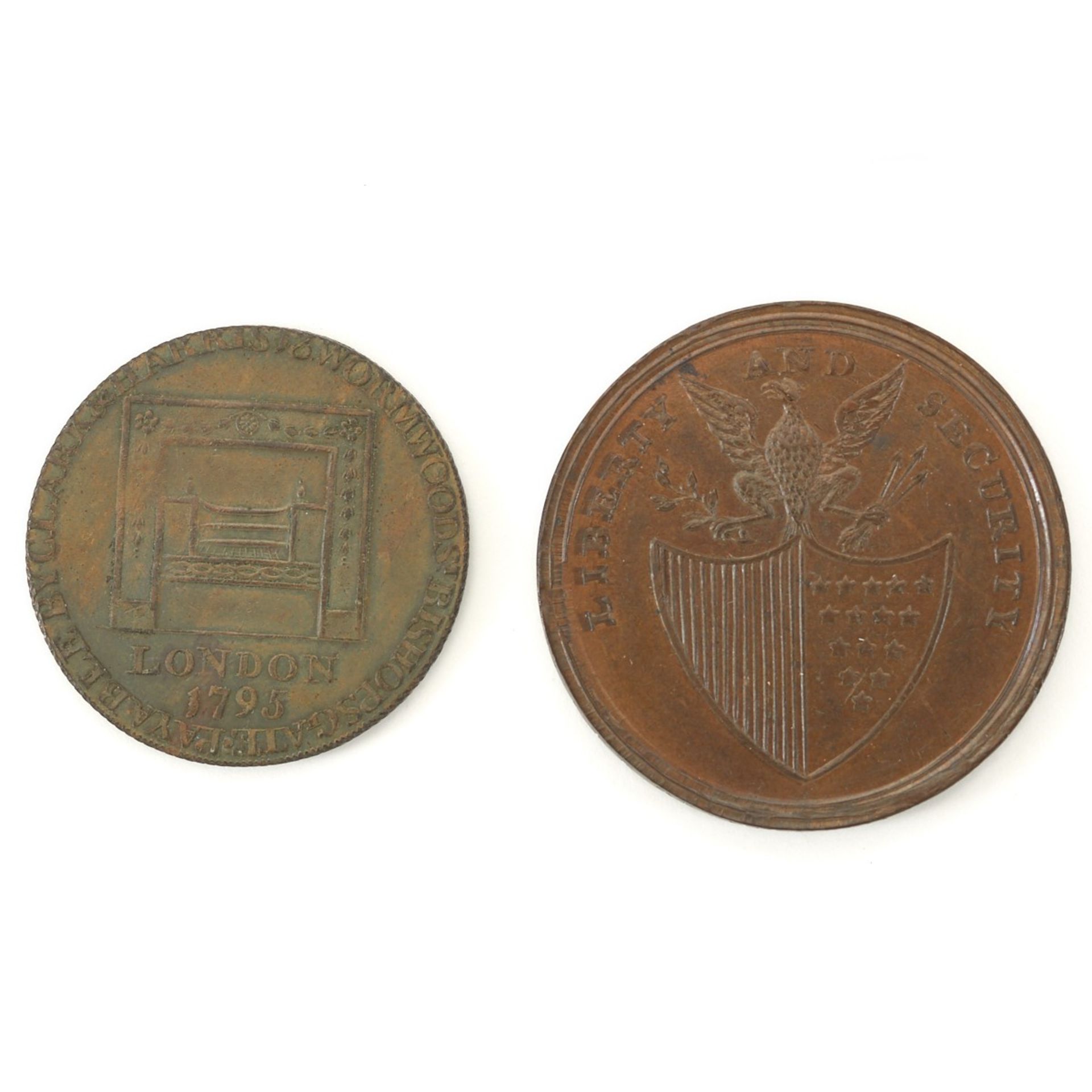 Grp: 2 Washington 1795 Half Penny and Cent - Image 2 of 2