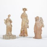 Grp: 3 Greek Terracotta Tanagra Figures Sotheby's Prov