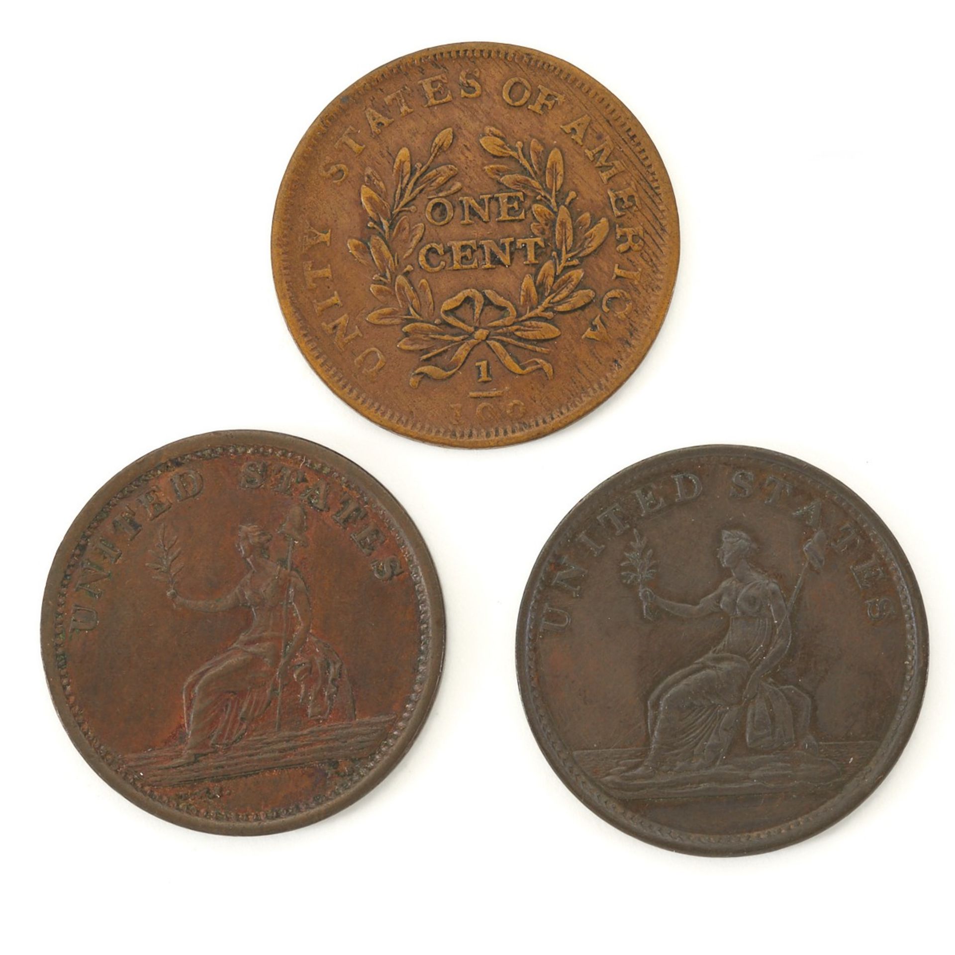 Grp: 3 Washington 1783 Cent Coins - Image 2 of 2