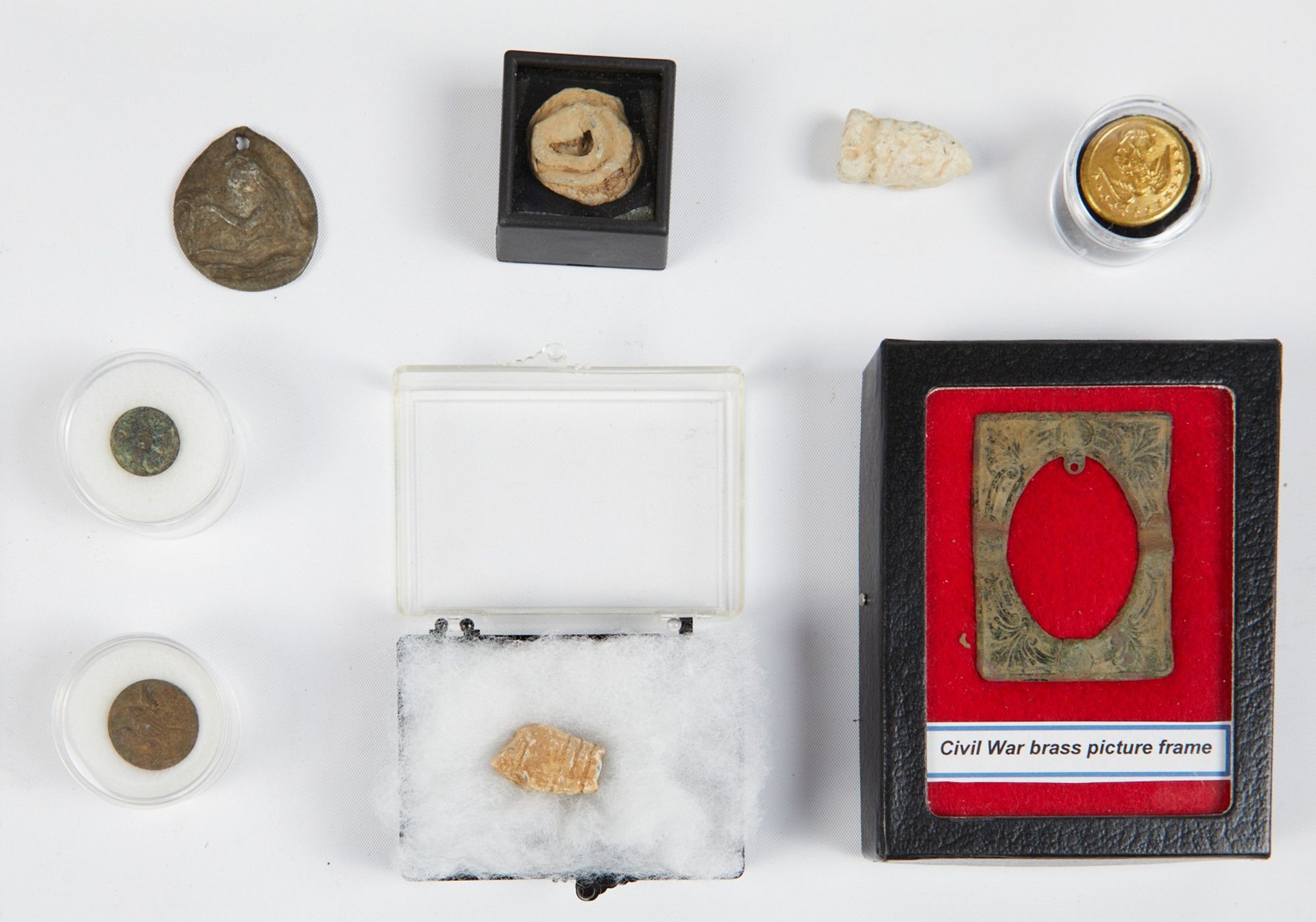 Large Group of Civil War Relics with 2 photographs Okamoto Confederate - Image 3 of 6