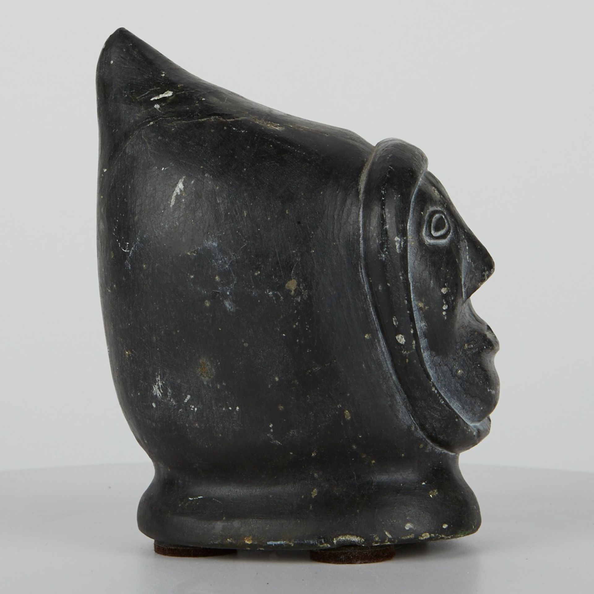 Inuit Stone Carving Head in Parka - Image 3 of 6