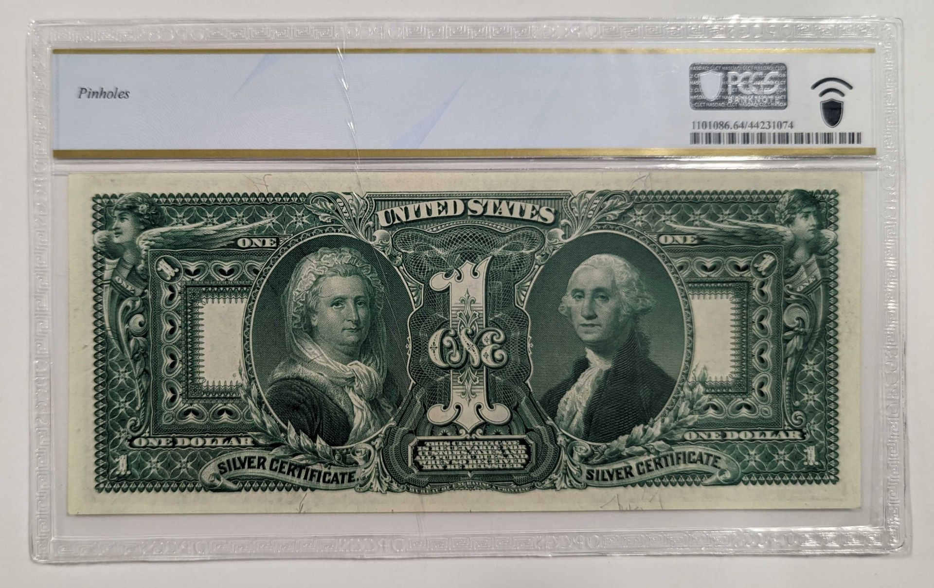 1896 $1 Silver Certificate PCGS Choice UNC 64 - Bild 2 aus 2
