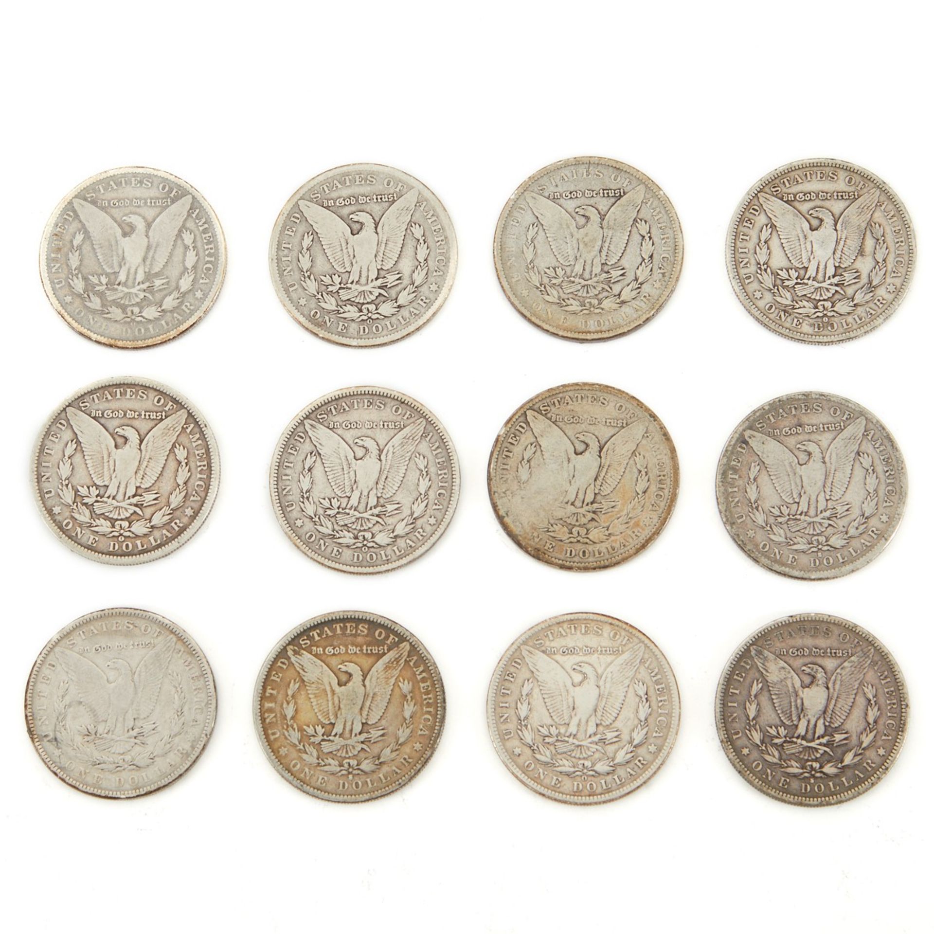 Grp: 12 Low Grade Morgan Dollar Coins - Image 2 of 2