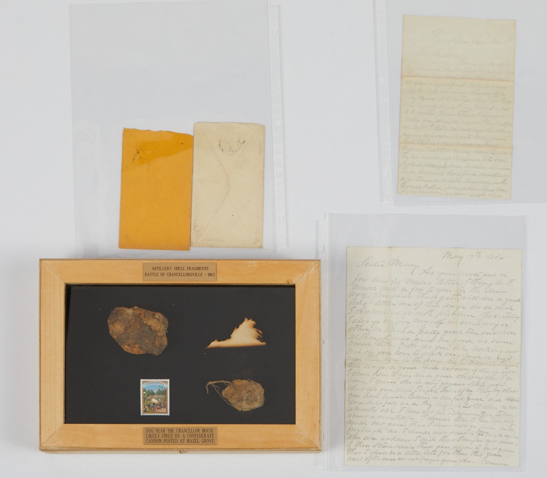 Civil War Letter Mentioning Battle of Chancellorsville w/ Relics - Image 3 of 3