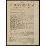 Isaac Newton Letter Philosophical Transactions 1st Ed.