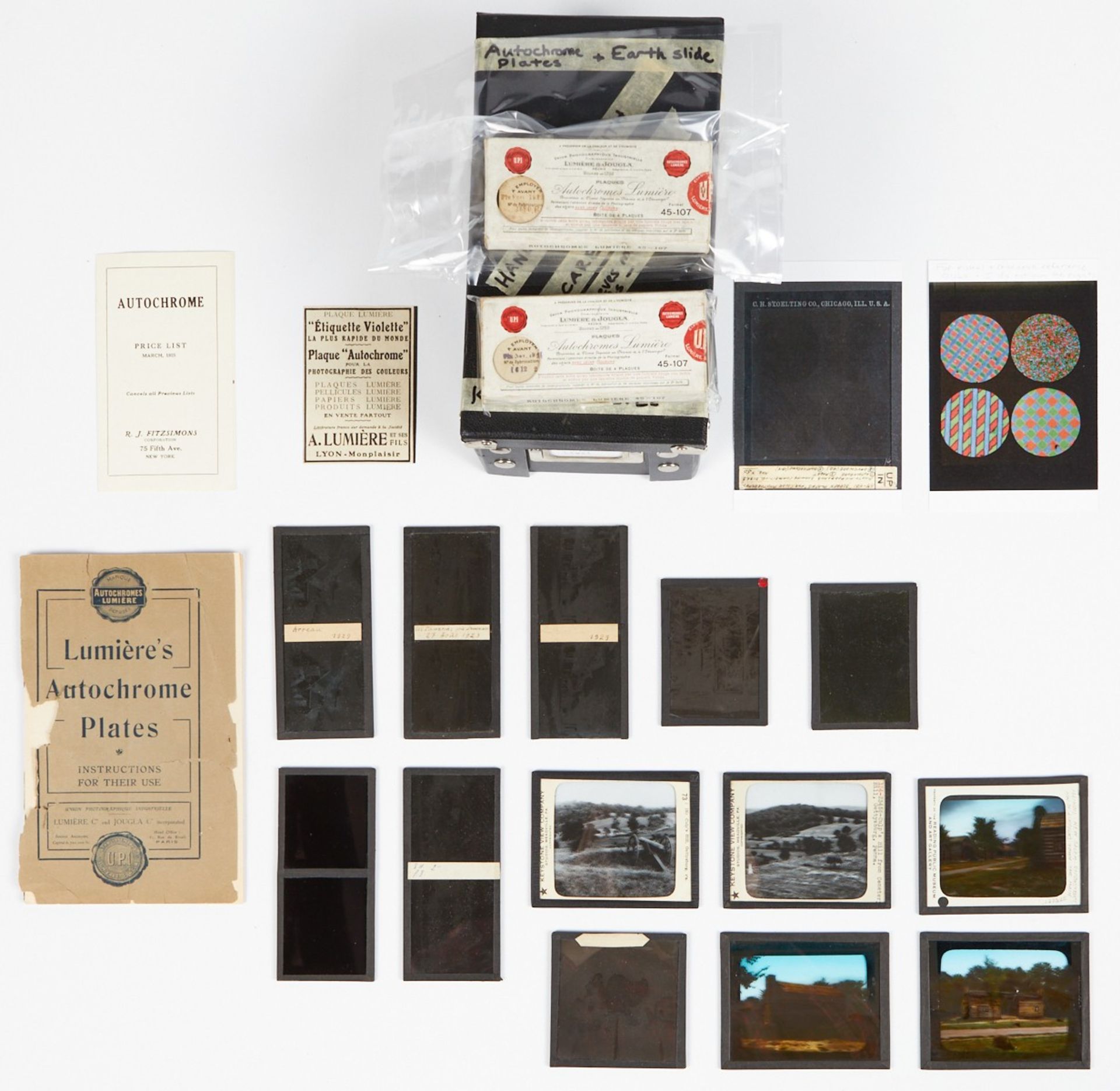 Large Grp: Lantern Slides & Autochromes Lumiere