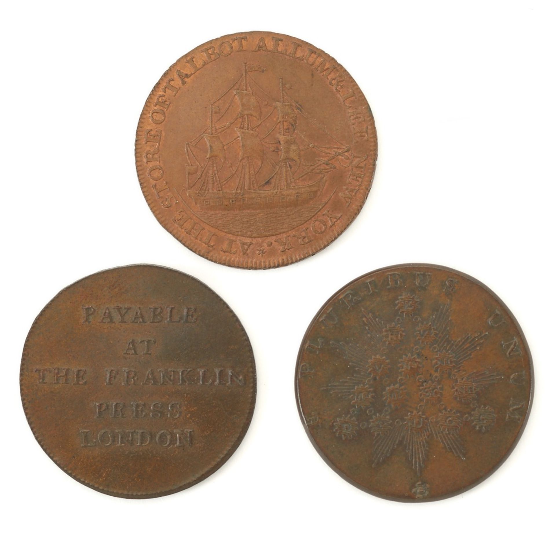 Grp: 3 Early American coins - Kentucky, Franklin Press, Talbot, Allum, & Lee - Image 2 of 2